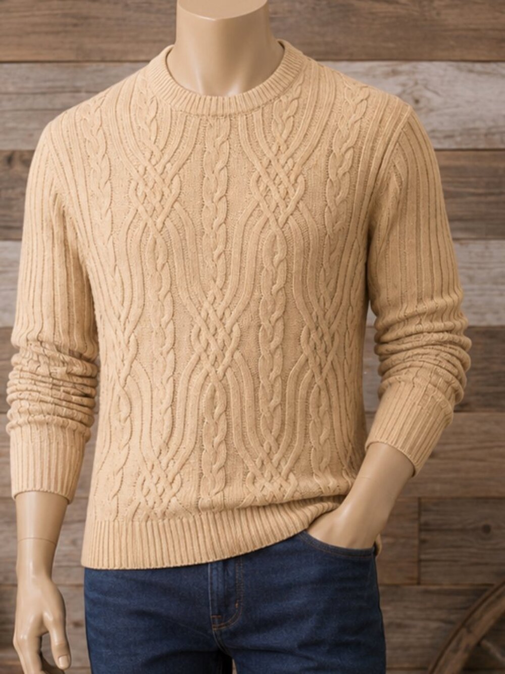 NWT Club Room Men's Cable Knit Crewneck Sweater Size L